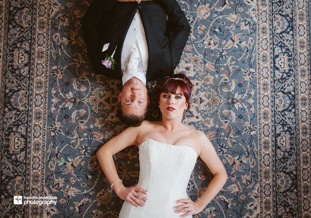 bride upside down to groom