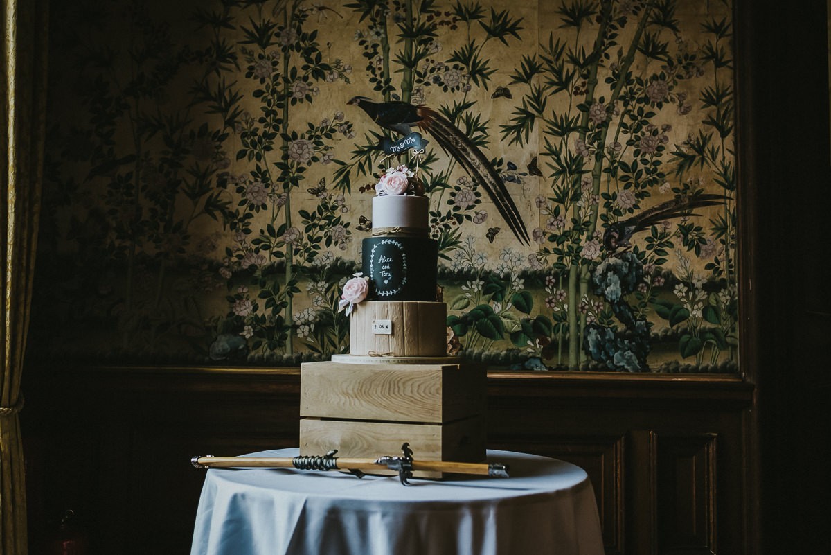 wedding cake at sandon hall